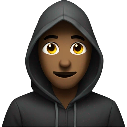 Cool man wearing a hood that cast a shadow on his face and hides it emoji