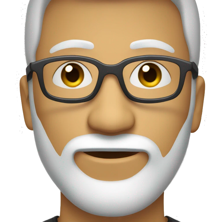 cara de hombre blanco con barba y gafas alegre emoji