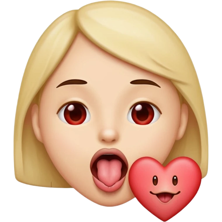 Sticking touge out with hearts emoji