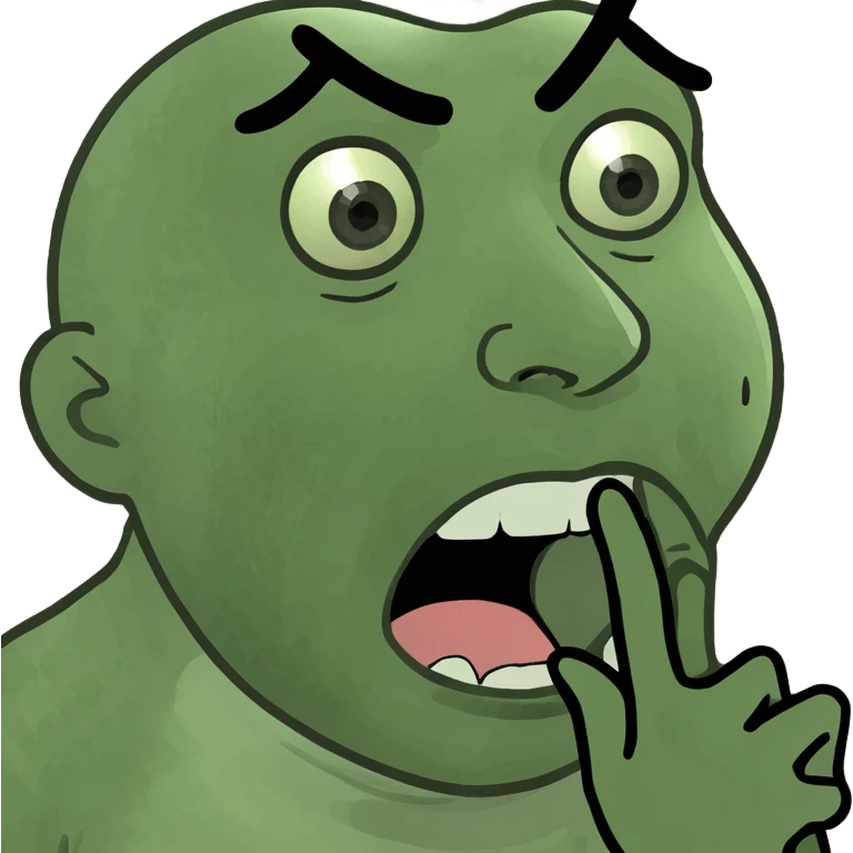 Shocked face hand at mouth emoji