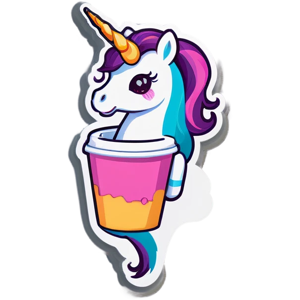 Unicornio café en la mano emoji