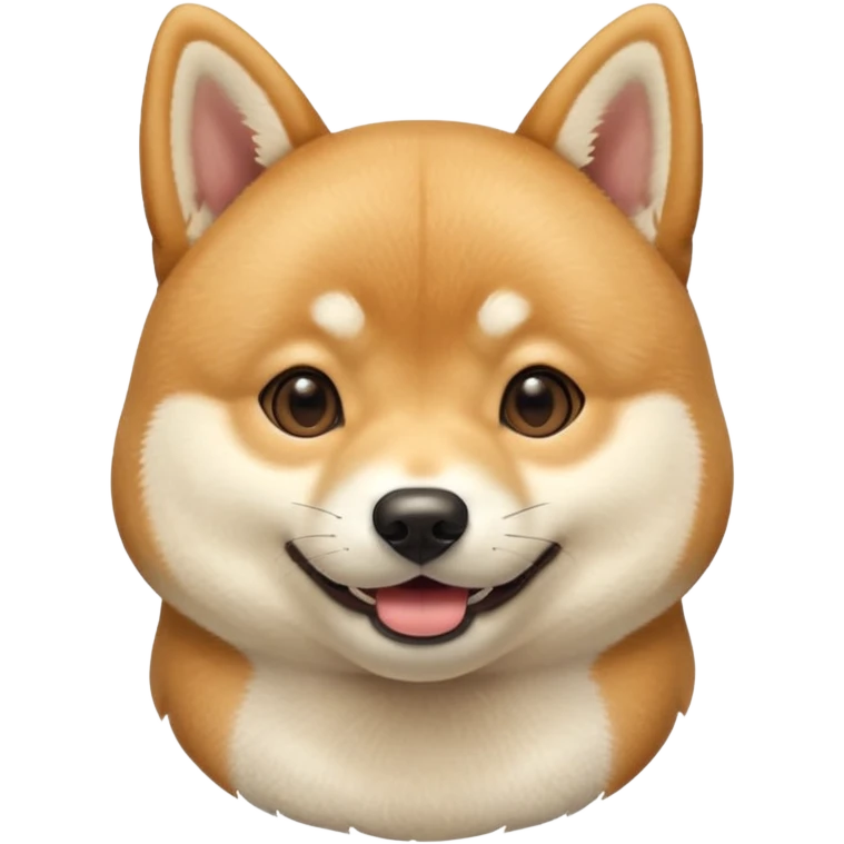 portrait of a shiba dog, smiling with closed mouth, no tongue showing emoji