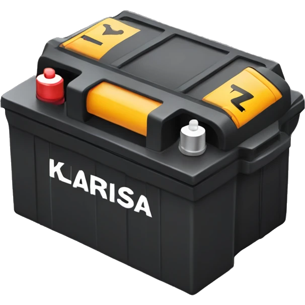Car battery drained with he words Klarissa  emoji