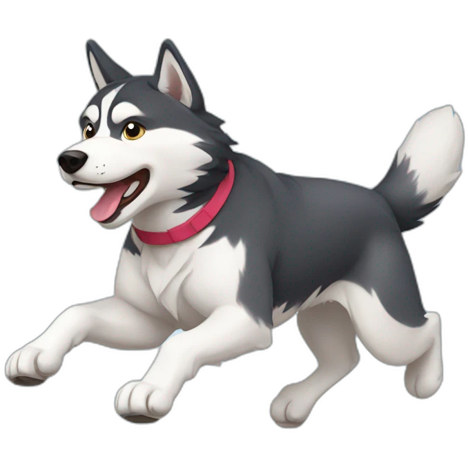 running-husky emoji
