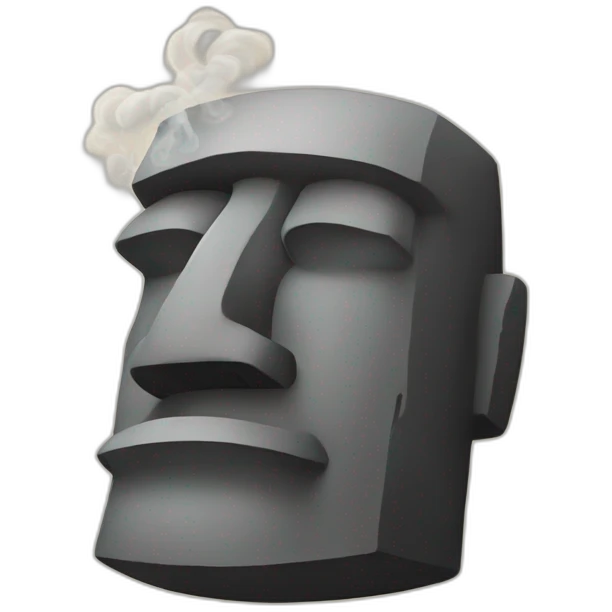 moai stone smoking emoji