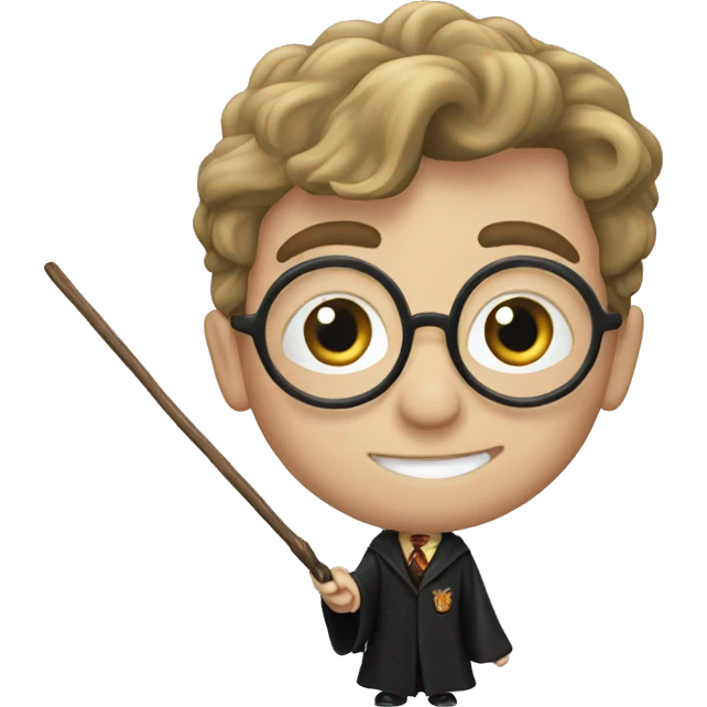 HARRY POTTER with wand emoji