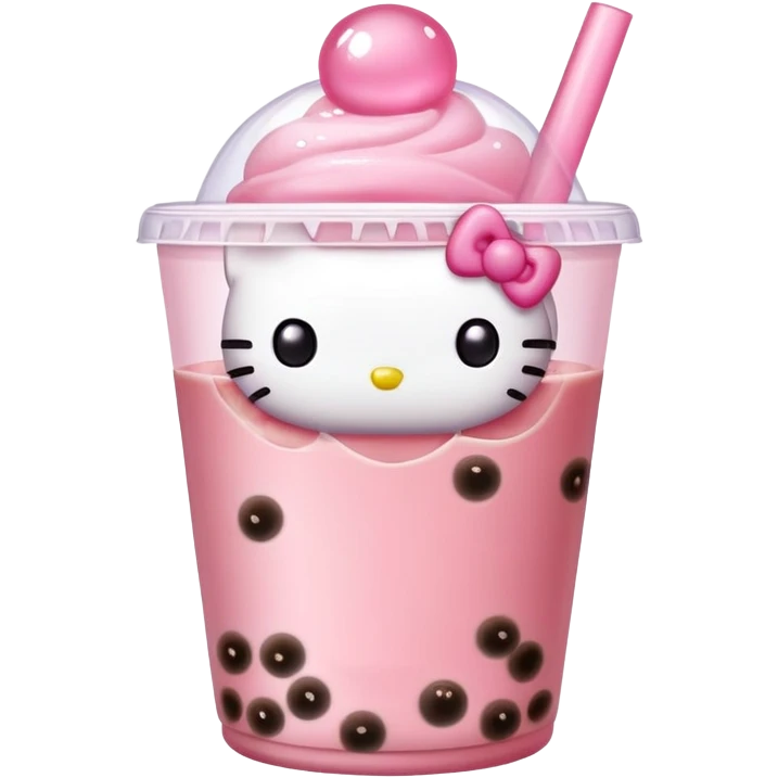 Hello kitty bubble tea emoji