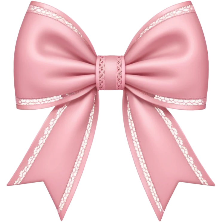 coquette style pink bow, soft and romantic, pastel pink, lace details, emoji size, no text emoji