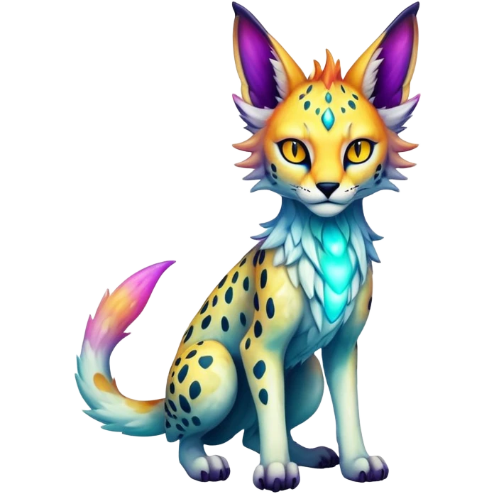 Epic Edgy Colorful ethereal eldritch Sergal-Serval-Fionbri emoji