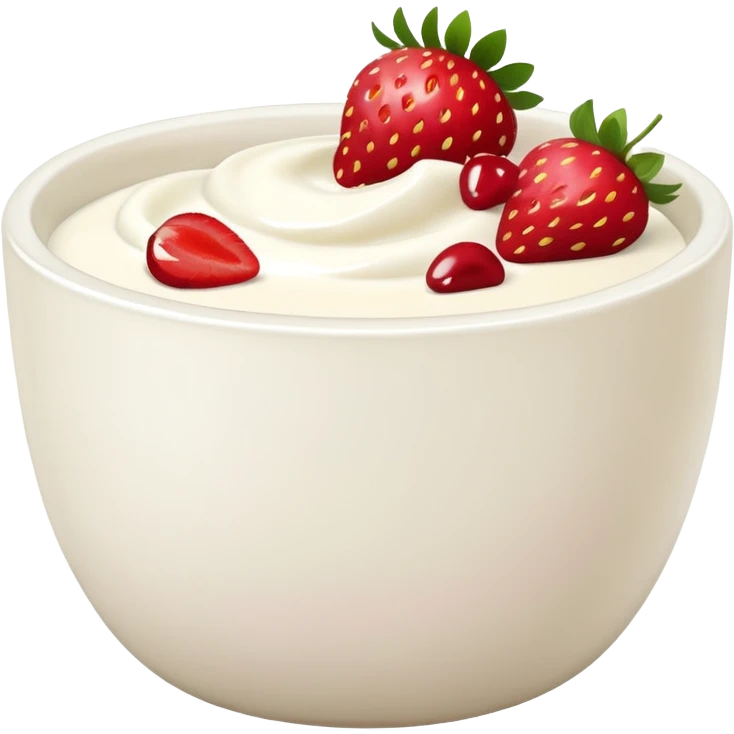 yoghurt bowl with strawberries  emoji