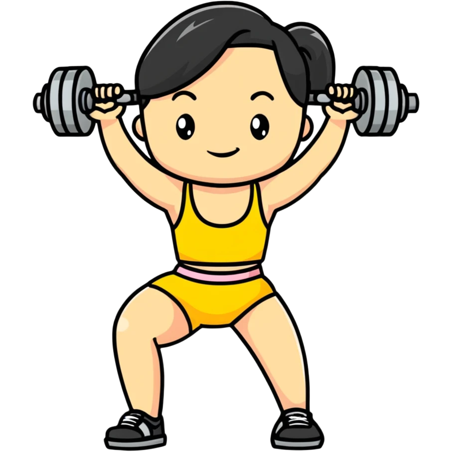 girl lifting a dumbbell emoji