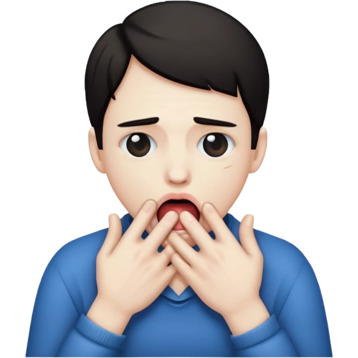 regular emoji using hands to choke themself and tongue sticking out  emoji