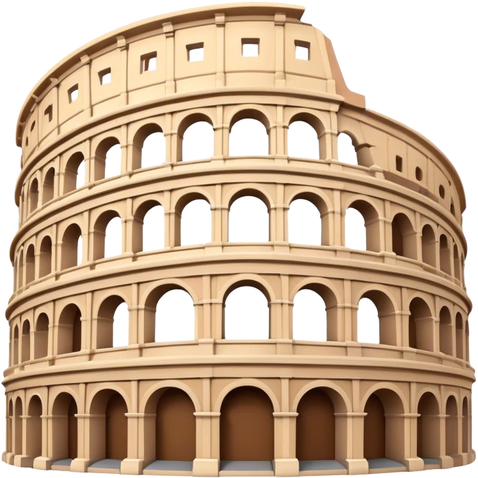 Cinematic Realistic Colosseum Landmark Emoji, depicted as the ancient Roman amphitheater rendered with dramatic architectural detail and dynamic lighting. emoji