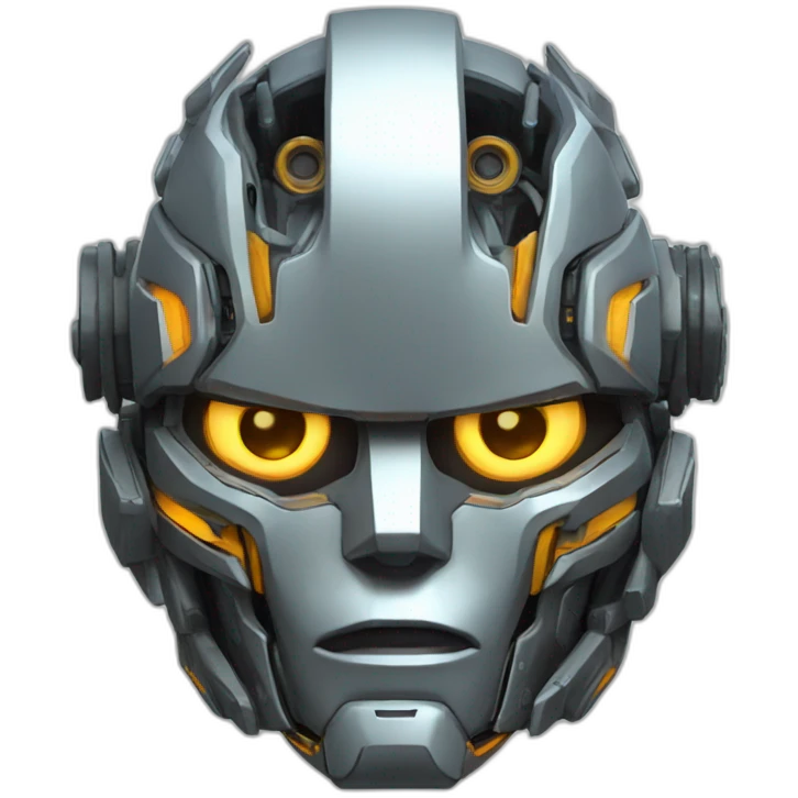 mecha face 3d glow square eyes emoji