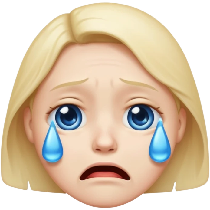 crying face emoji, blue tear, sad expression emoji