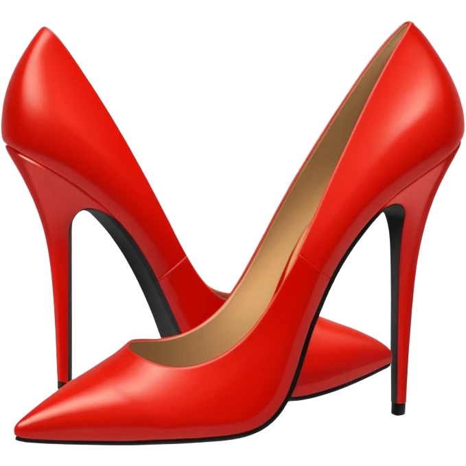 pair of fire red stiletto high heels emoji