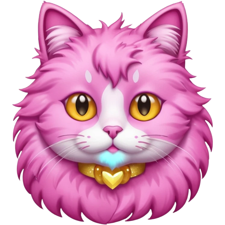 Pink cat with sparkles  emoji