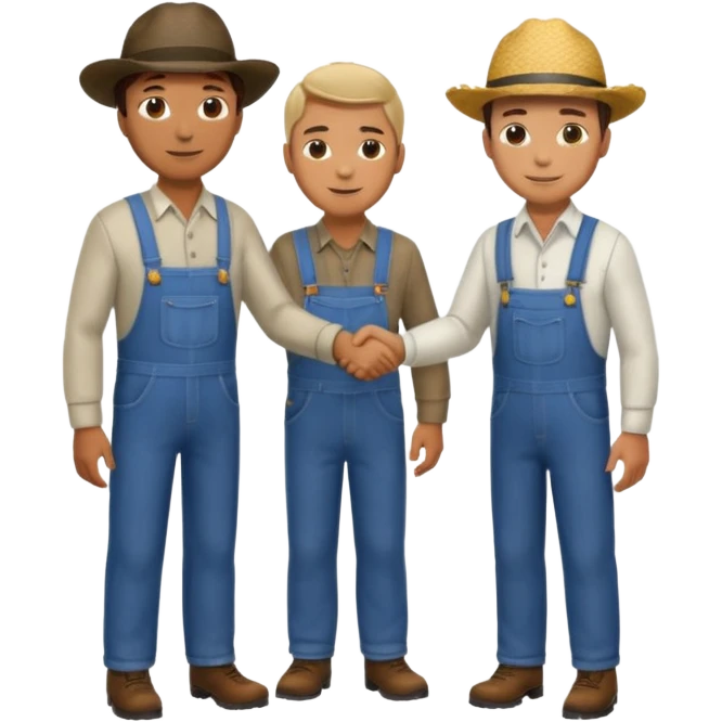 Man in a suit shaking hands with a farmer emoji