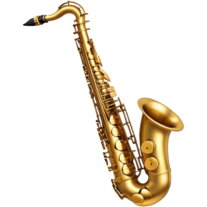 Cinematic Realistic Saxophone, smooth, curving brass body with a golden finish, soft reflections of warm light catching the details, a player’s fingers carefully pressing the keys, glowing with a jazzy, atmospheric charm. emoji