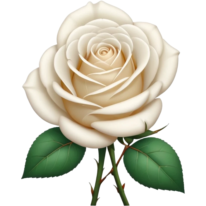 white rose, without green leaves, just flower emoji