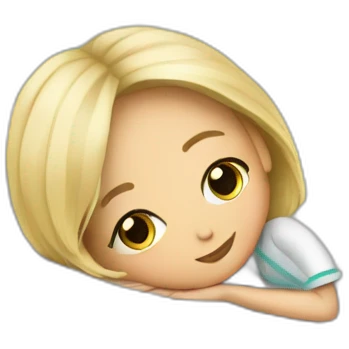 Girl whith shorth blonde hair in the bed of hospital emoji