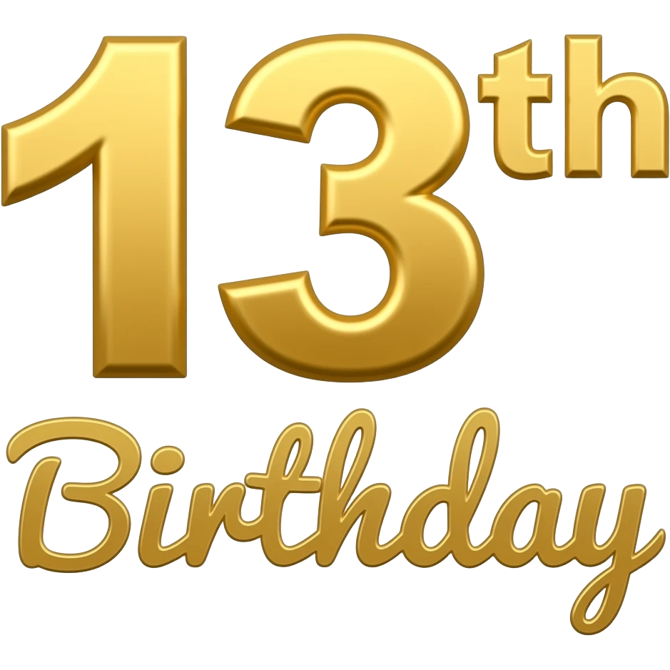 happy 13th birthday sign emoji