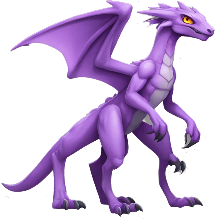 Mauve-violet-colored anthro genesect-raptor-dragonkin-scalie-sona-Fakémon-hybrid with a mane on head and back full body emoji