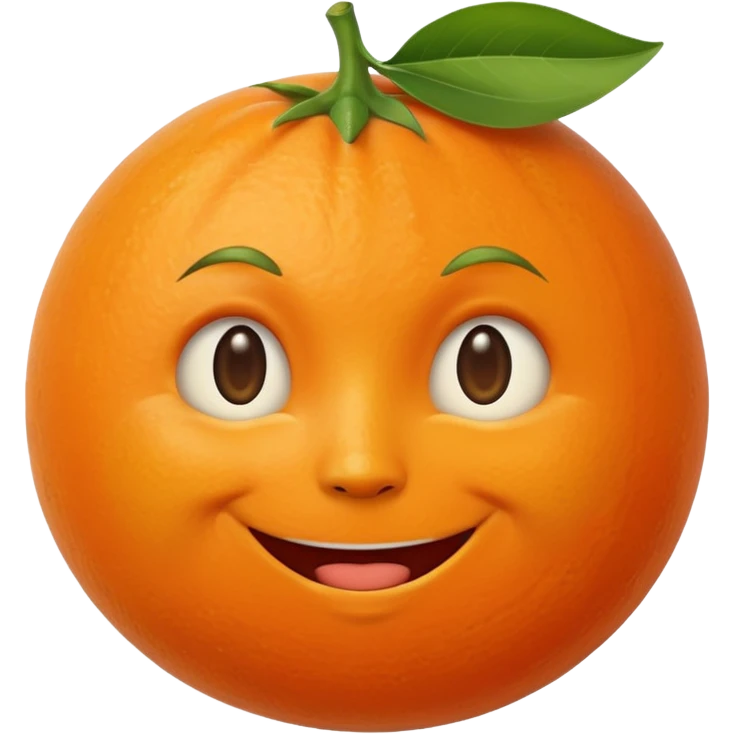 A tangerine 🍊 with face of full moon 🌝 emoji