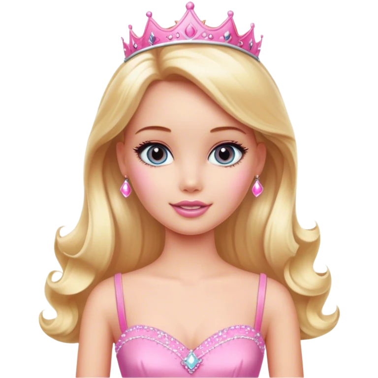 Blonde barbie model, pink princess emoji