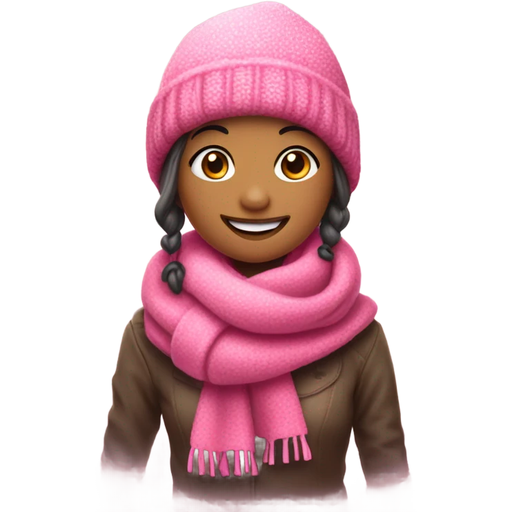 Snow girl pink emoji