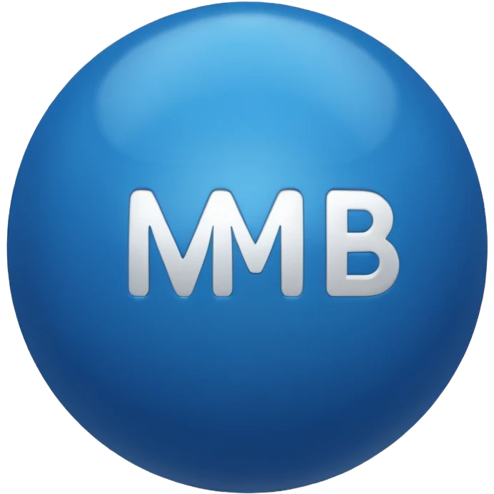 Blue Ball with MB written on it emoji