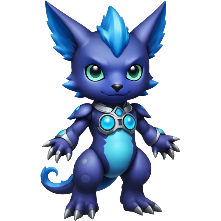 Cute cool colorful dark nebula fantasy-Digimon-animal-hybrid full body emoji