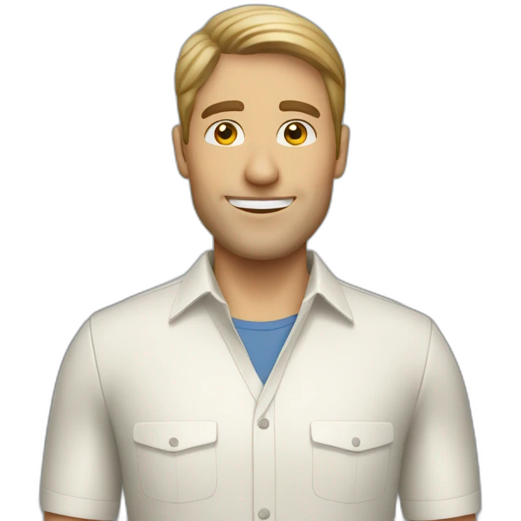 Coconut white male customer advisor emoji