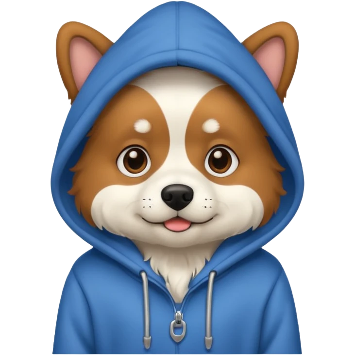 Dog wearing hoodie emoji
