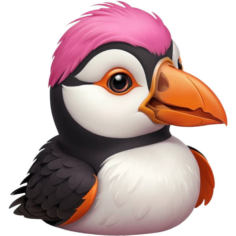 pink puffin angry blow steam nose beak emoji