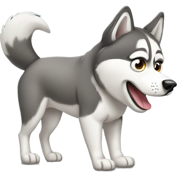 Husky pooping emoji