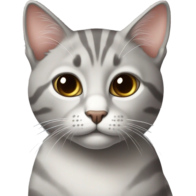 Gato con pelo gris claro y ojos marrones  emoji