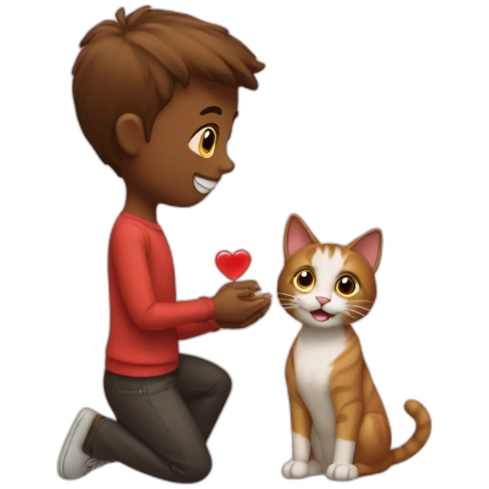 cat getting proposed to emoji