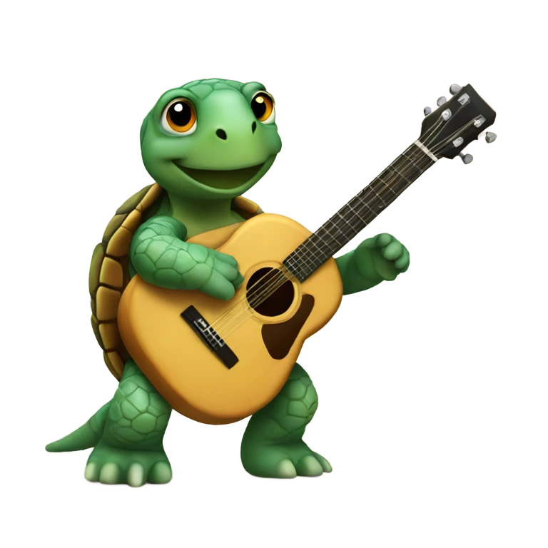 turtle playing guitar emoji