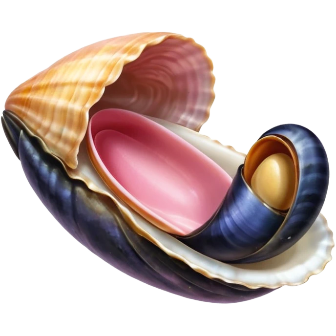 langue qui dépasse d'une bouche et touche une moule ouverte sans coquille emoji