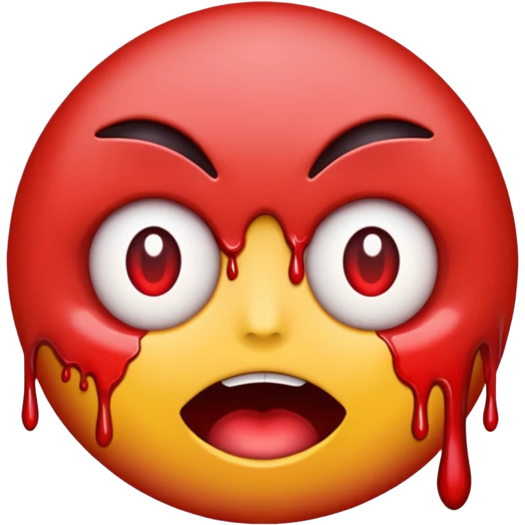 Standard emoji but with bleeding eyes emoji