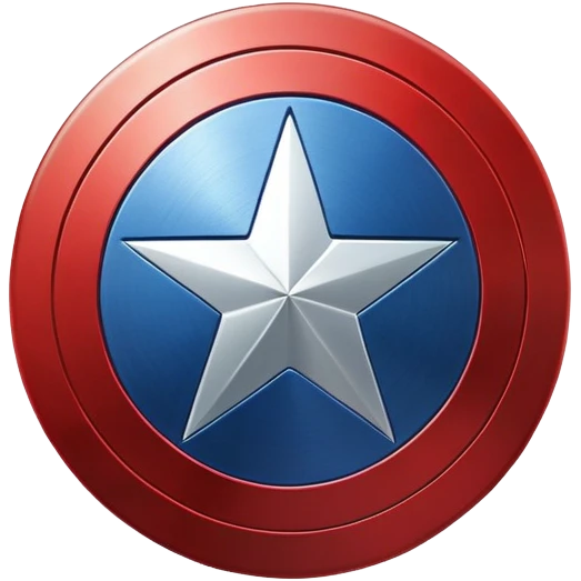 captain america shield red white blue star emoji