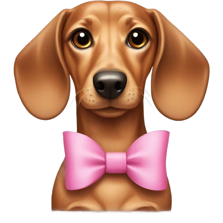 Dachshund with pink bow emoji