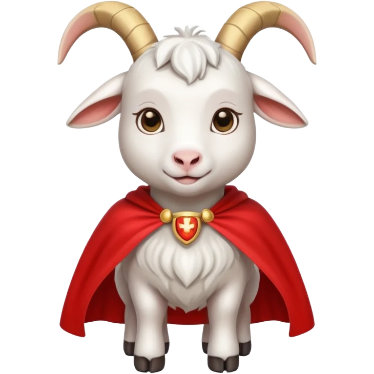 white female goat wearing a read cape emoji