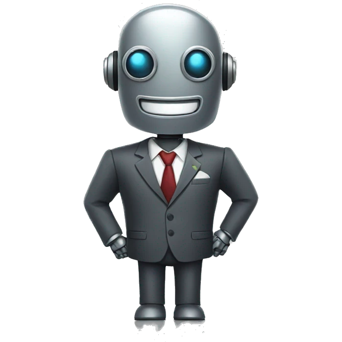 friendly happy robot in a suit emoji
