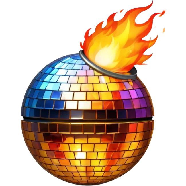 disco ball on fire emoji