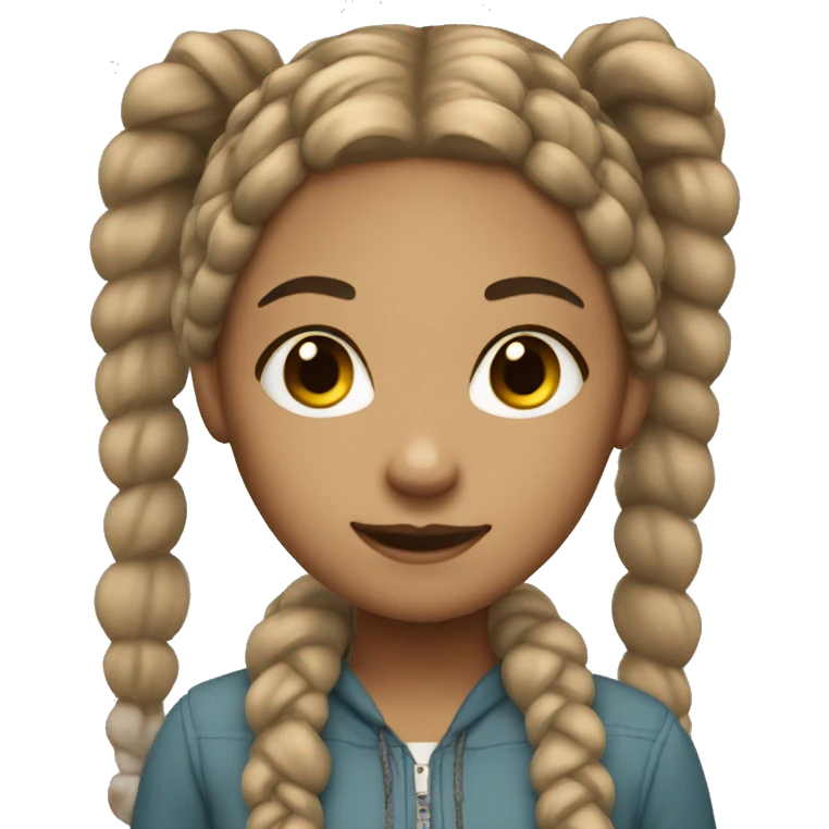 Light skin teenage girl with braids  emoji