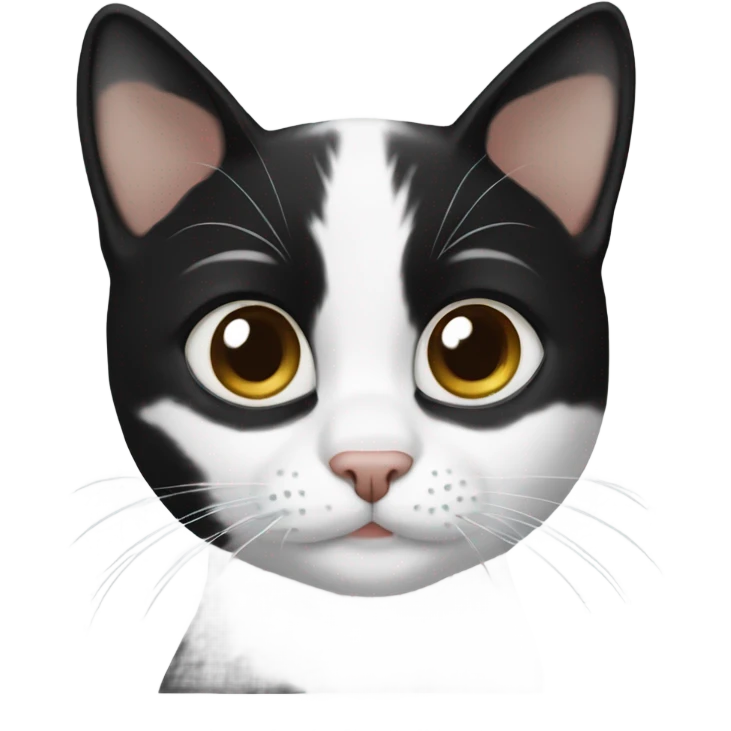 Shorthair black and white cat emoji