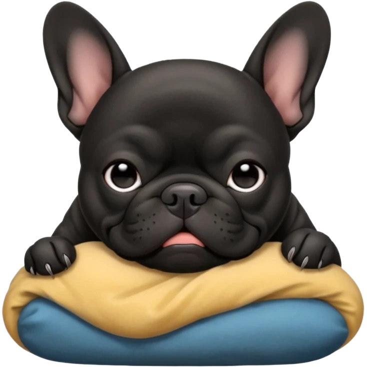 Чёрный французский бульдог спит  emoji