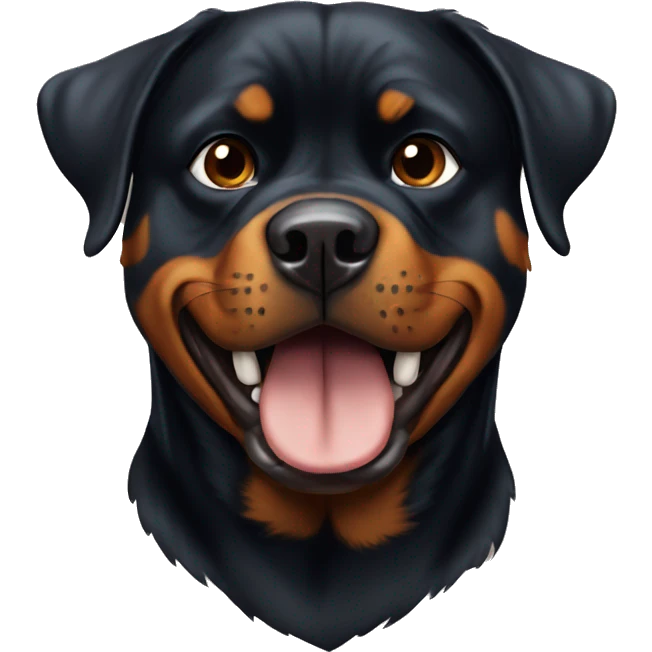 Rottweiler with a jaw drop emoji